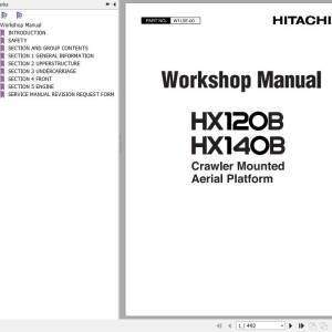 Hitachi HX120B HX140B Workshop Manual W1L5E-00