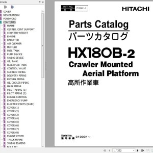 Hitachi HX180B-2 Parts Catalog