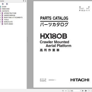 Hitachi HX180B Parts Catalog