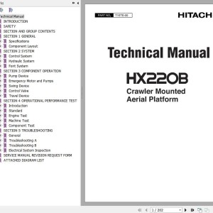 Hitachi HX220B Technical Manual T1ETE-00