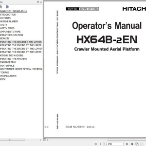 Hitachi HX64B-2EN Operator's Manual EM1M6-EN1-1(MD)