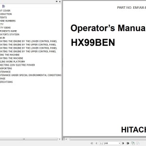 Hitachi HX99B(EN)Operator's Manual EM1AX-EN2-2