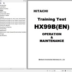 Hitachi HX99B(EN) Training Text Operation & Maintenance TTLA0493