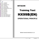 Hitachi HX99B(EN) Training Text Operational Principle TTLA0494