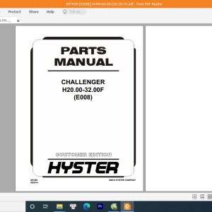 Hyster E008 (H20.00-32.00F Europe) Parts Manual 897459