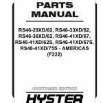 Hyster F222 RS46-29XD to RS46-41XD Americas Parts Catalog 4278261 04-2024