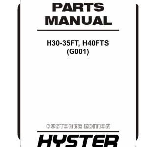 Hyster G001 H30FT H35FT H40FTS Parts Catalog 4120314 03-2024