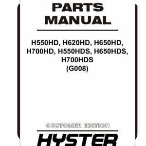 Hyster G008 H550HD to H700HDS Parts Catalog 4031444 05-2024