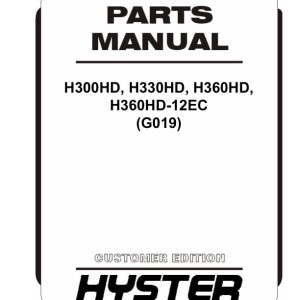 Hyster G019 H300HD H330HD H360HD H360HD-12EC Parts Catalog 1660384 05-2024