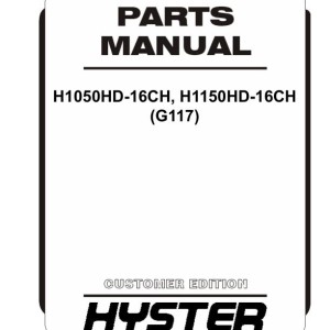 Hyster G117 H1050HD-16CH H1150HD-16CH Parts Catalog 4046743 05-2024