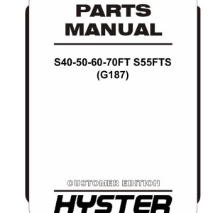 Hyster G187 S40FT to S70FT, S55FTS Parts Catalog 4102604 05-2024