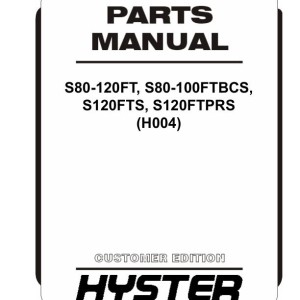 Hyster H004 S80FT to S120PRS Parts Catalog 4063252 02-2024