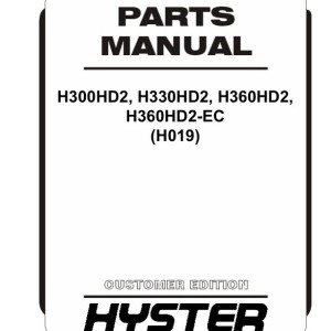 Hyster H019 H300HD2 H330HD2 H360HD2 H360HD2-EC Parts Catalog 4034973 05-2024