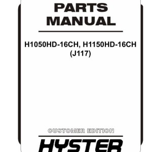 Hyster J117 H1050HD-16CH H1150HD-16CH Parts Catalog 4222753 04-2024