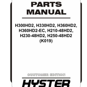 Hyster K019 H210 to H360 Parts Catalog 4145070 05-2024