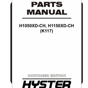 Hyster K117 H1050XD-CH H1150XD-CH Parts Catalog 4278429 05-2024