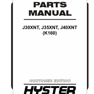 Hyster K160 J30XNT J35XNT J40XNT Parts Catalog 1676157 06-2024