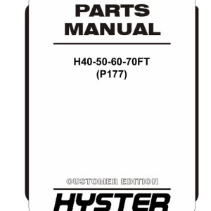 Hyster P177 H40FT H50FT H60FT H70FT Parts Catalog 4120708 02-2024