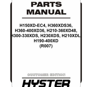 Hyster R007 H150 to H400 Parts Catalog 4326708 02-2024