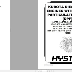 Hyster Engine H4.0FT5 to H8.0FT9 Maintenance And Repair Manual 4057092