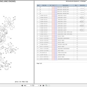 Hyundai Diesel 7 Series 20 25 30 33DT-7 Spare Parts Catalog