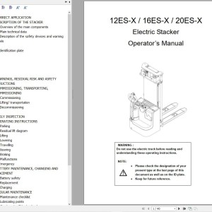 Hyundai 12ES-X 16ES-X 20ES-X Forklift Operation Manual