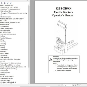 Hyundai 12ES-XB 12ES-XN Electric Stackers Operator Manual