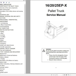 Hyundai 16EP-X 20EP-X 25EP-X Pallet Truck Service Manual