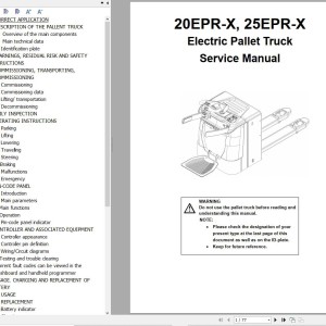 Hyundai 20EPR-X 25EPR-X Electric Pallet Truck Service Manual