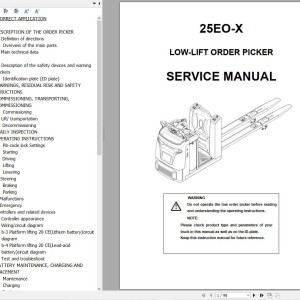 Hyundai 20EPR-X 25EPR-X Low-Lift Order Picker Service Manual