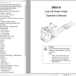 Hyundai 25EO-X Low-Lift Order Picker Operator Manual