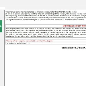 Infiniti QX50 J55 2019 - 2025 Automotive Service Manual Wiring Diagrams
