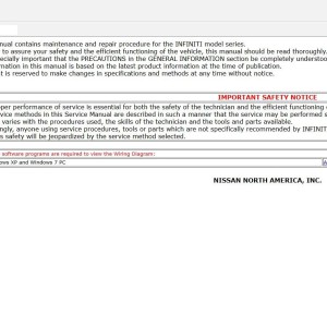 Infiniti QX50 J55 2020 - 2025 Automotive Service Manual Wiring Diagrams