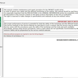 Infiniti QX60 L50 2018 - 2026 Automotive Service Manual Wiring Diagrams