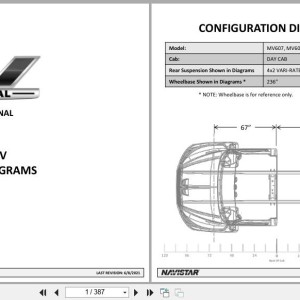 International MV Series MV607 MV607LP Day Cab Configuration Diagrams 2021