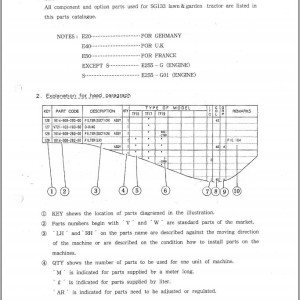 Iseki SG133 Parts Catalog 1593-097-110-0A