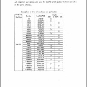 Iseki SG17H Parts Catalog 1631-098-100-10