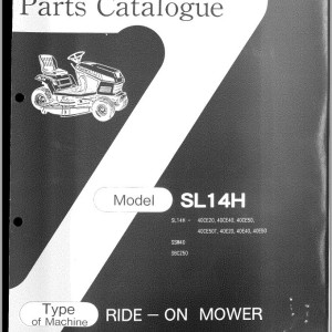 Iseki SL14H Series Parts Catalog 2502-098-100-00