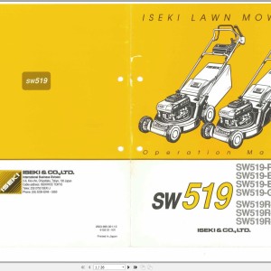 Iseki SW519 Series Operators Manual 2503-995-001-10