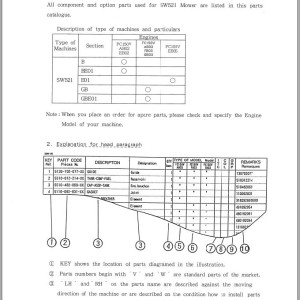 Iseki SW521 Parts Catalog 2500-98-100-10