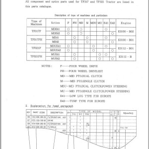 Iseki TF317 TF321 Parts Catalog 1620-097-100-0A
