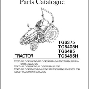 Iseki TG6375 TG6405H TG6495 TG6495H Parts Catalog 1815-097-120-0B