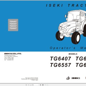 Iseki TG6407 TG6507 TG6557 TG6687 Operators Manual 1815-912-105-0-EN
