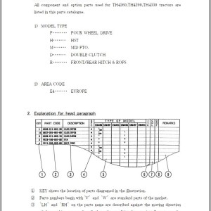 Iseki TH4260 TH4290 TH4330 Parts Catalog 1740-097-110-00