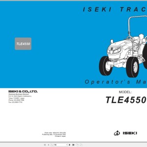 Iseki TLE4550 Operators Manual 1833-912-102-0-EN