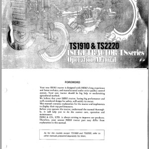 Iseki TS1910 TS2220 Operators Manual and Wiring Diagram