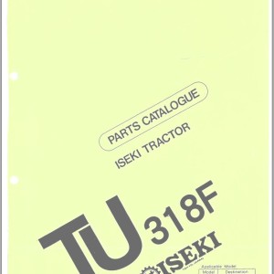 Iseki TU318F Parts Catalog 1602-098-100-00