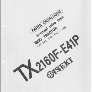 Iseki TX2160F-E41P Parts Catalog 1435-098- 100-00