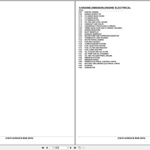 Isuzu UCR UCS RHD 2019- Spare Parts Catalog PDF 51810
