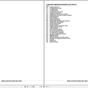 Isuzu UCS THAILAND 2001-2004 Spare Parts Catalog PDF 50892
